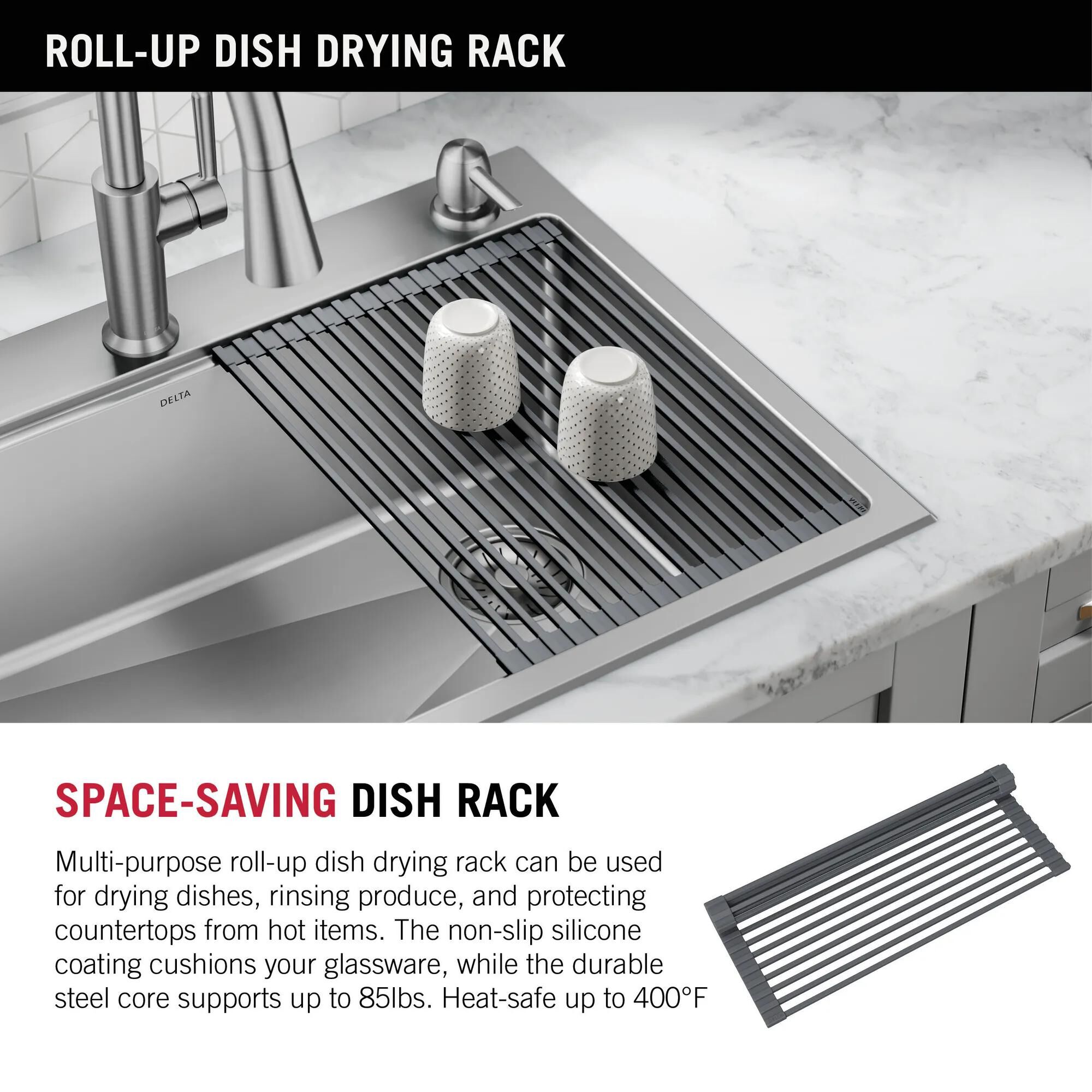 33” Stainless Steel Workstation Kitchen Sink Drop-In Undermount